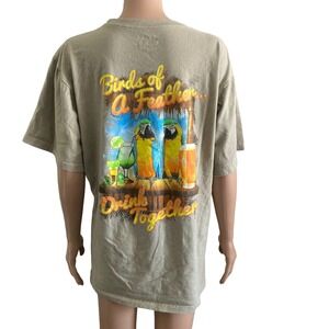 Naples Tshirt Mens XL Birds of a Feather Drink Together Parrots Tourists